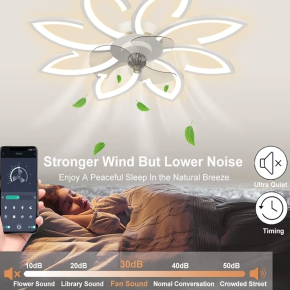 Flower Ceiling Light and Fan - Picture 6 of 11